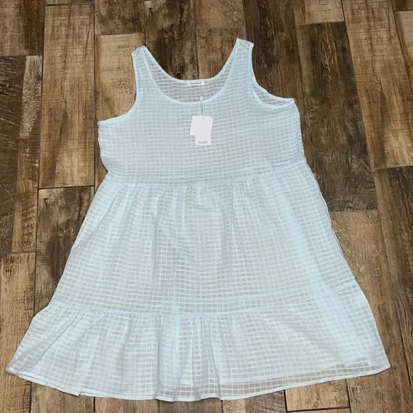 Koandaily dress baby blue mini peasant dress boho coquette sheer sz 3xl nwt - Picture 1 of 6